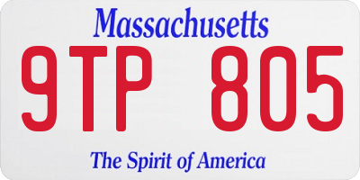 MA license plate 9TP805
