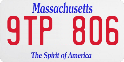 MA license plate 9TP806