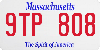 MA license plate 9TP808