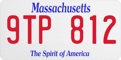 MA license plate 9TP812