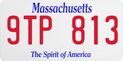 MA license plate 9TP813
