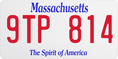 MA license plate 9TP814