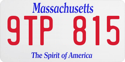 MA license plate 9TP815
