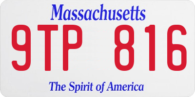 MA license plate 9TP816