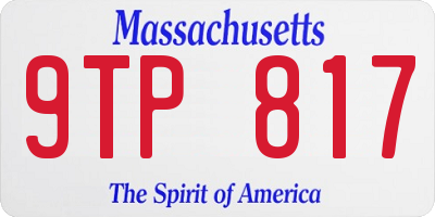 MA license plate 9TP817