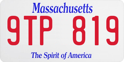 MA license plate 9TP819