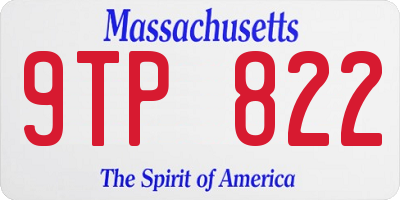 MA license plate 9TP822