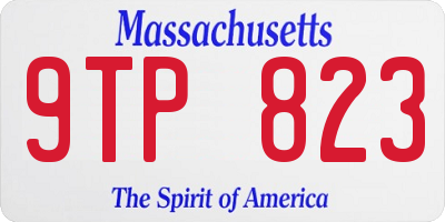 MA license plate 9TP823