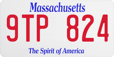 MA license plate 9TP824