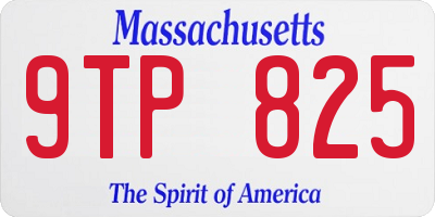 MA license plate 9TP825