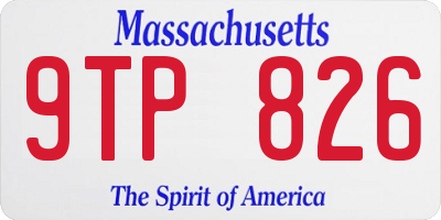 MA license plate 9TP826