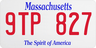 MA license plate 9TP827