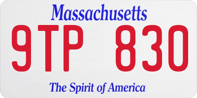 MA license plate 9TP830