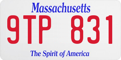 MA license plate 9TP831