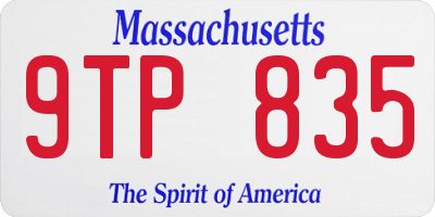 MA license plate 9TP835