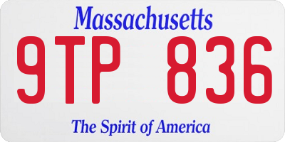MA license plate 9TP836