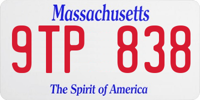 MA license plate 9TP838