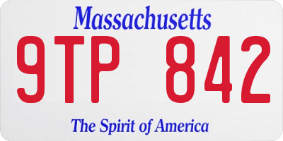 MA license plate 9TP842