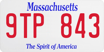 MA license plate 9TP843
