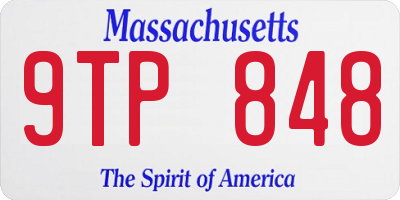 MA license plate 9TP848