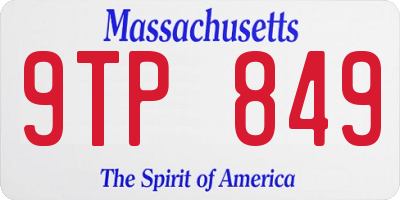 MA license plate 9TP849