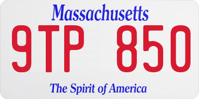 MA license plate 9TP850