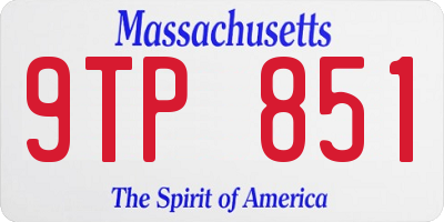 MA license plate 9TP851