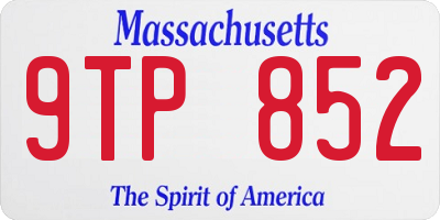 MA license plate 9TP852