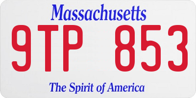 MA license plate 9TP853