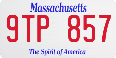 MA license plate 9TP857