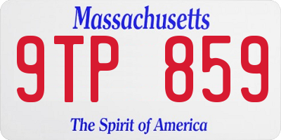 MA license plate 9TP859