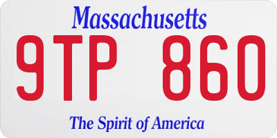 MA license plate 9TP860