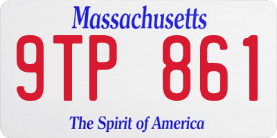 MA license plate 9TP861