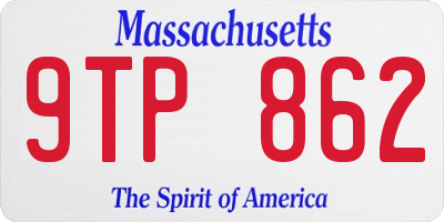 MA license plate 9TP862