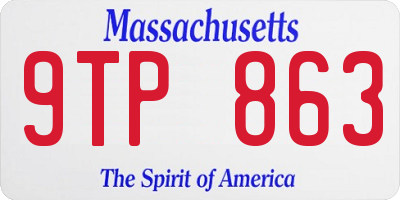 MA license plate 9TP863