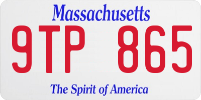 MA license plate 9TP865