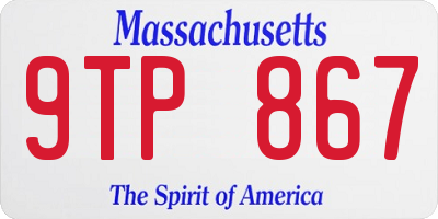 MA license plate 9TP867