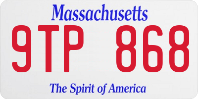 MA license plate 9TP868