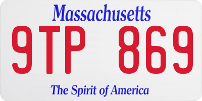 MA license plate 9TP869