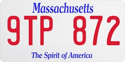 MA license plate 9TP872