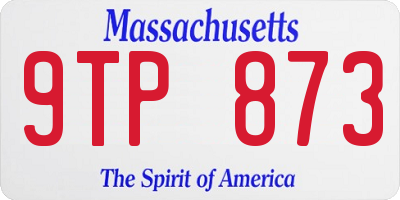 MA license plate 9TP873
