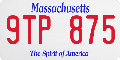 MA license plate 9TP875