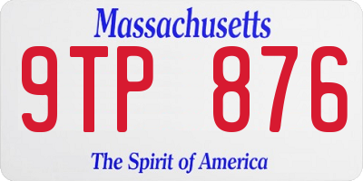 MA license plate 9TP876