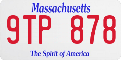 MA license plate 9TP878