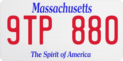 MA license plate 9TP880