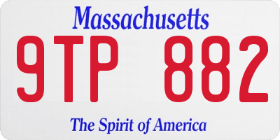 MA license plate 9TP882