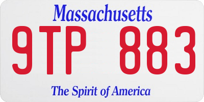 MA license plate 9TP883