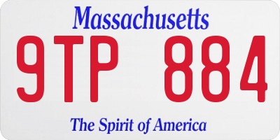 MA license plate 9TP884