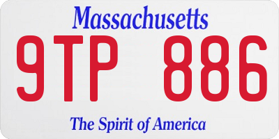 MA license plate 9TP886