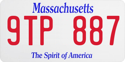 MA license plate 9TP887
